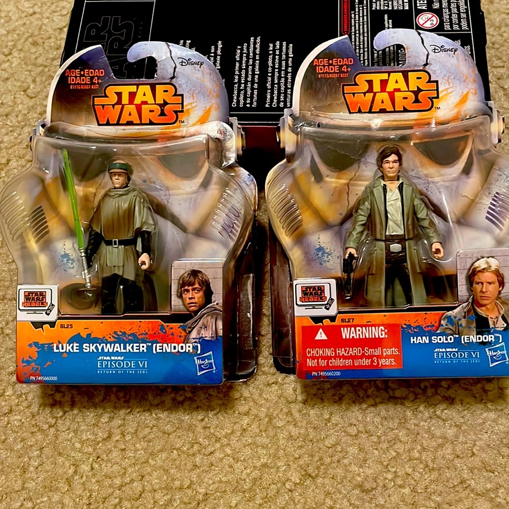 Star Wars Luke Skywalker and Han Solo figures. Brand new